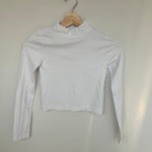 White Nikibiki Mock Neck Crop Top